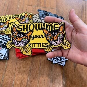 Brand NEW Large custom made Show me your kitties iron on patch